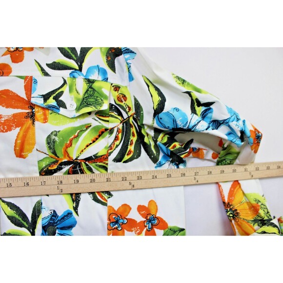 Alfred Dunner Womans Unlined Jacket Buttons Bright Floral Print on White Size 20 - Picture 4 of 8